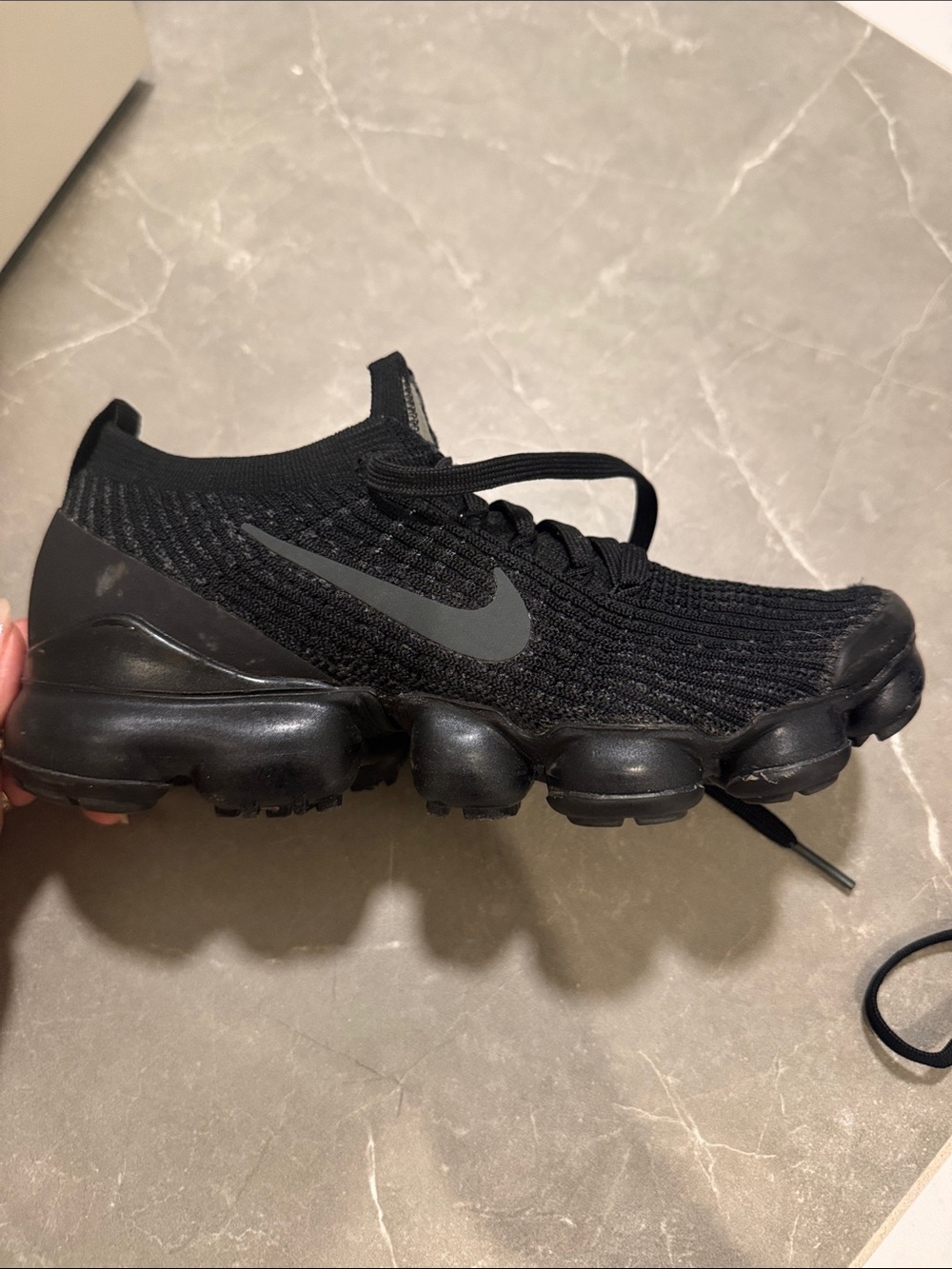 Nike Black Slip-On Flyknit VaporMax Style Sneakers